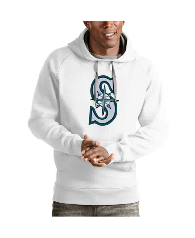 Antigua Men's White Seattle Mariners Victory Pullover Team Logo Hoodie