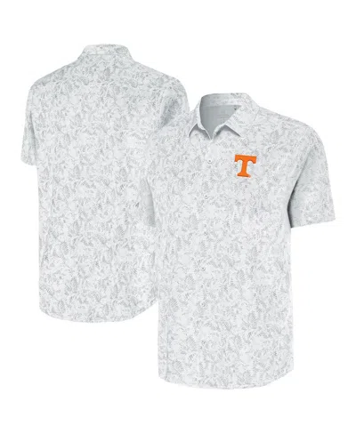 Antigua Men's White Tennessee Volunteers Lush Button-up Shirt In Gray