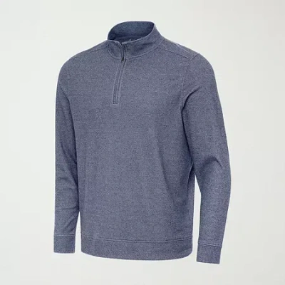 Antigua Mens Long Sleeve Active Quarter-zip Pullover In Blue