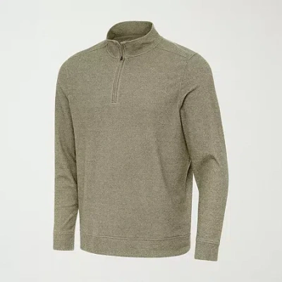 Antigua Mens Long Sleeve Active Quarter-zip Pullover In Green