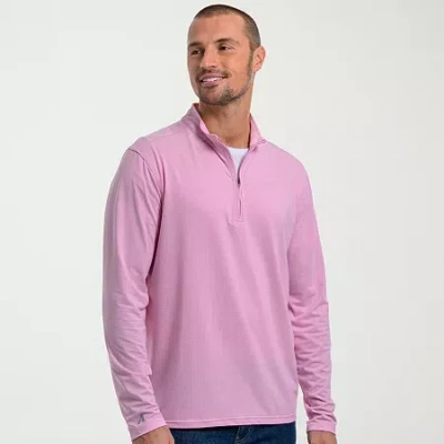 Antigua Mens Mock Neck Long Sleeve Active Quarter-zip Pullover In Pink