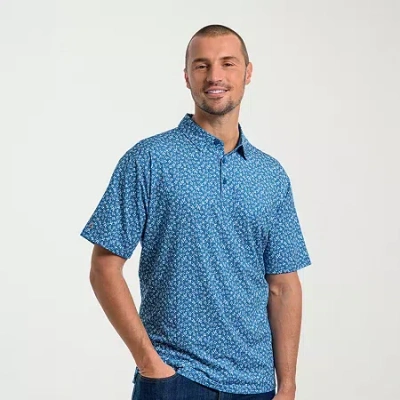 Antigua Mens Regular Fit Short Sleeve Polo Shirt In Animal Print
