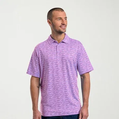 Antigua Mens Regular Fit Short Sleeve Polo Shirt In Purple