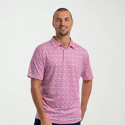 Antigua Mens Regular Fit Short Sleeve Polo Shirt In Pink