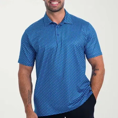 Antigua Mens Short Sleeve Polo Shirt In Blue