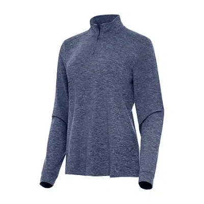 Antigua Mentor Womens Golf Mock Neck Long Sleeve Active Quarter-zip Pullover In Blue