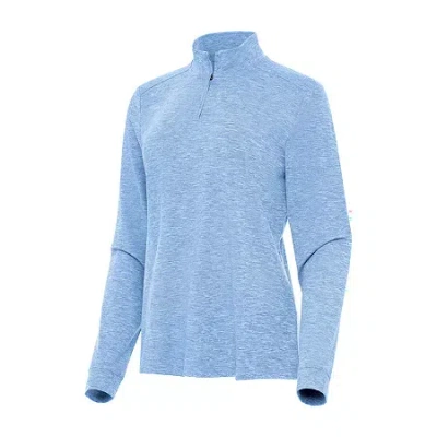 Antigua Mentor Womens Golf Mock Neck Long Sleeve Active Quarter-zip Pullover In Blue