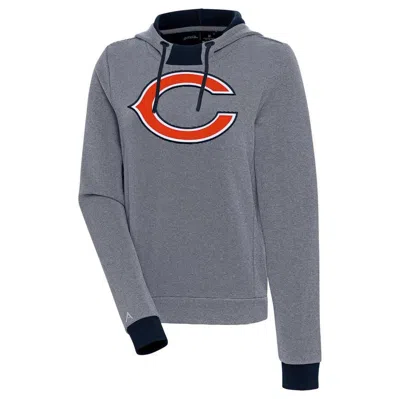 Antigua Navy Chicago Bears Axe Bunker Tri-blend Pullover Hoodie In Gray