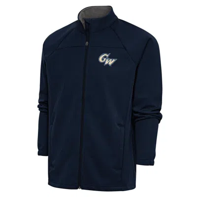 Antigua Navy George Washington University Links Full-zip Golf Jacket In Blue