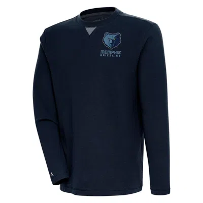Antigua Navy Memphis Grizzlies Flier Bunker Pullover Sweatshirt In Blue