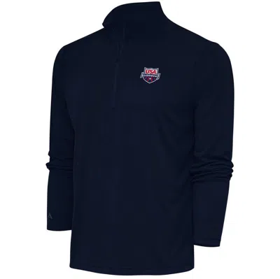 Antigua Navy Usa Swimming Tribute Quarter-zip Pullover Top