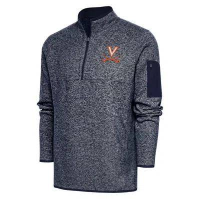 Antigua Navy Virginia Cavaliers Fortune Half-zip Sweatshirt In Blue