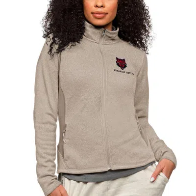 Antigua Oatmeal Arkansas State Red Wolves Course Full-zip Jacket