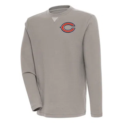 Antigua Oatmeal Chicago Bears Flier Bunker Pullover Sweatshirt