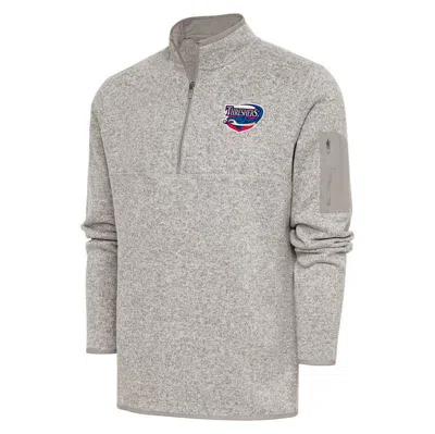 Antigua Oatmeal Clearwater Threshers Fortune Quarter-zip Pullover Jacket In Gray
