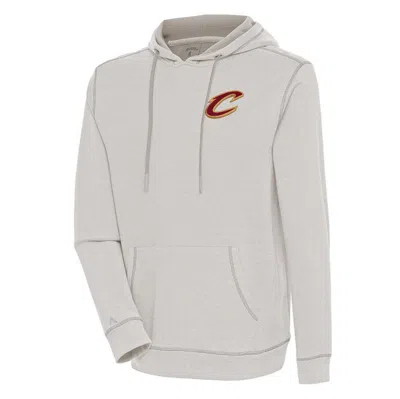Antigua Oatmeal Cleveland Cavaliers Axe Bunker Tri-blend Pullover Hoodie