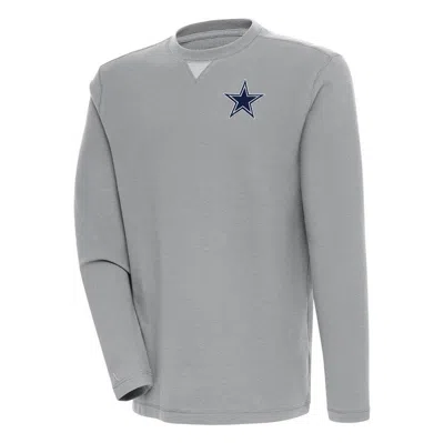 Antigua Oatmeal Dallas Cowboys Flier Bunker Pullover Sweatshirt