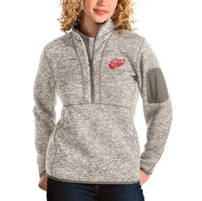 Antigua Oatmeal Detroit Red Wings Fortune Half-zip Sweatshirt