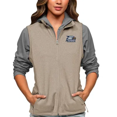 Antigua Oatmeal Georgia Southern Eagles Course Full-zip Vest In Gray