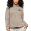 ANTIGUA ANTIGUA OATMEAL GREEN BAY PACKERS COURSE FULL-ZIP JACKET