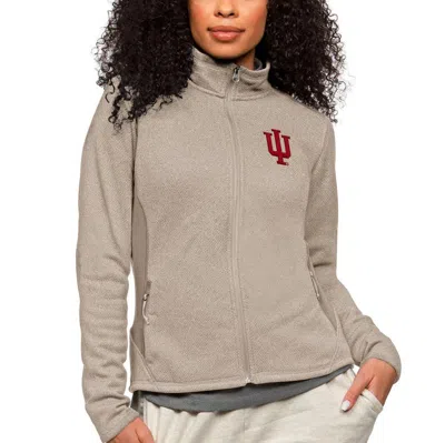 Antigua Oatmeal Indiana Hoosiers Course Full-zip Jacket