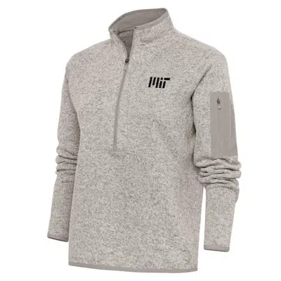 Antigua Oatmeal Mit Engineers Fortune Half-zip Pullover Jacket