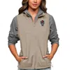 ANTIGUA ANTIGUA OATMEAL NC STATE WOLFPACK COURSE FULL-ZIP VEST