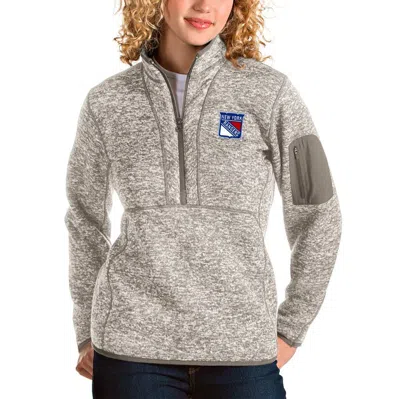 Antigua Oatmeal New York Rangers Fortune Half-zip Sweatshirt
