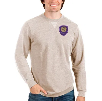Antigua Oatmeal Orlando City Sc Reward Crewneck Pullover Sweatshirt