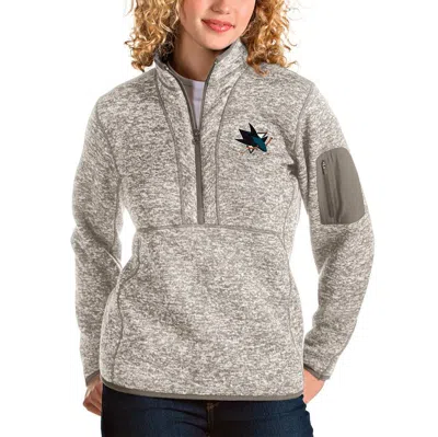 Antigua Oatmeal San Jose Sharks Fortune Half-zip Sweatshirt