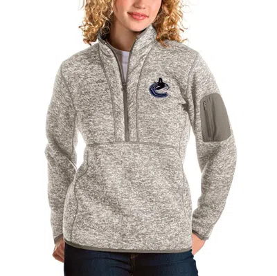 Antigua Oatmeal Vancouver Canucks Fortune Half-zip Pullover Jacket