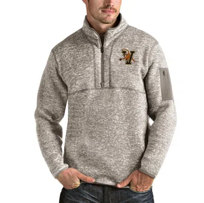 Antigua Oatmeal Vermont Catamounts Fortune Half-zip Pullover Jacket