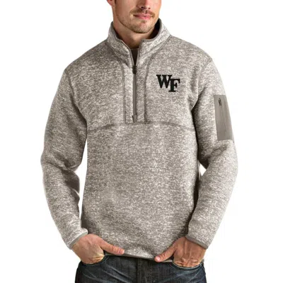 Antigua Oatmeal Wake Forest Demon Deacons Fortune Half-zip Pullover Jacket