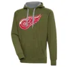 ANTIGUA ANTIGUA OLIVE DETROIT RED WINGS VICTORY PULLOVER HOODIE