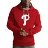 Antigua Philadelphia Phillies Hoodie Men's Red Long Sleeve Pullover Srt224 In Red