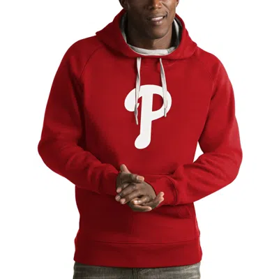 Antigua Philadelphia Phillies Hoodie Men's Red Long Sleeve Pullover Srt224