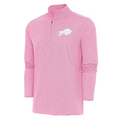 Antigua Pink Buffalo Bills Hunk Quarter-zip Pullover Top