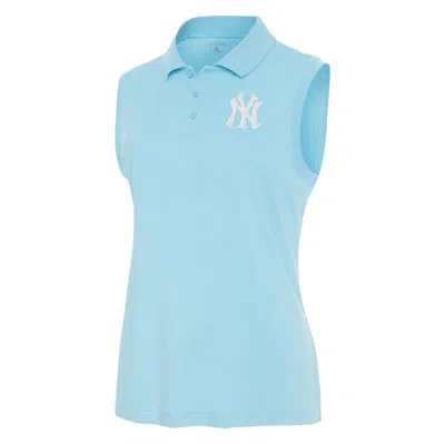 Antigua Powder Blue New York Yankees Recap Sleeveless Polo