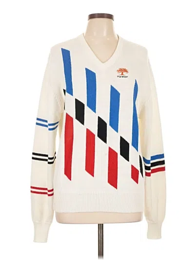 Pre-owned Antigua Pullover Sweater In White