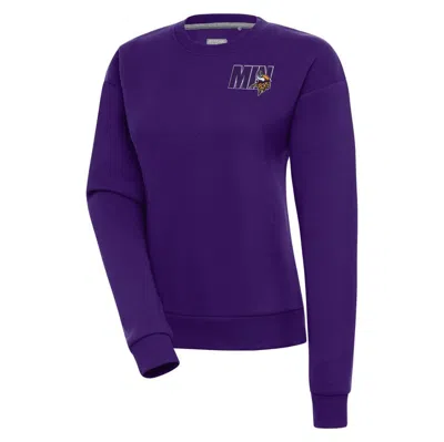 Antigua Purple Minnesota Vikings Victory Pullover Sweatshirt In Blue