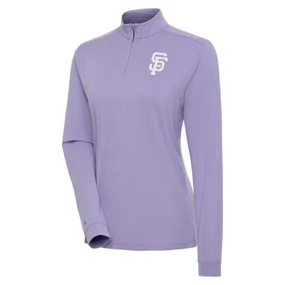 Antigua Purple San Francisco Giants Finish Quarter-zip Pullover Top