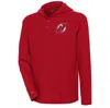ANTIGUA ANTIGUA  RED NEW JERSEY DEVILS STRONG HOLD LONG SLEEVE HENLEY HOODIE T-SHIRT