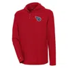 ANTIGUA ANTIGUA  RED TENNESSEE TITANS STRONG HOLD LONG SLEEVE HENLEY HOODIE T-SHIRT