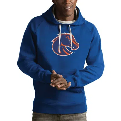 Antigua Royal Boise State Broncos Victory Pullover Hoodie