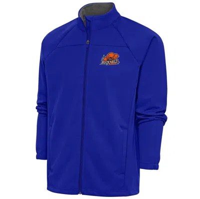 Antigua Royal Bucknell Bison Links Full-zip Golf Jacket In Blue