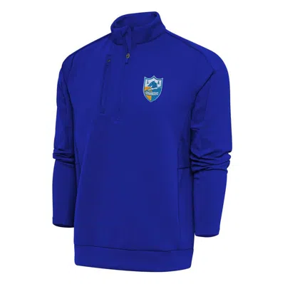 Antigua Royal Los Angeles Chargers Team Logo Throwback Generation Big & Tall Quarter-zip Pullover To