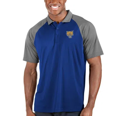 Antigua Royal/gray Fort Valley State Wildcats Nova Polo In Blue
