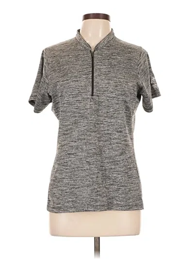 Pre-owned Antigua Short Sleeve Henley Shirt In Gray