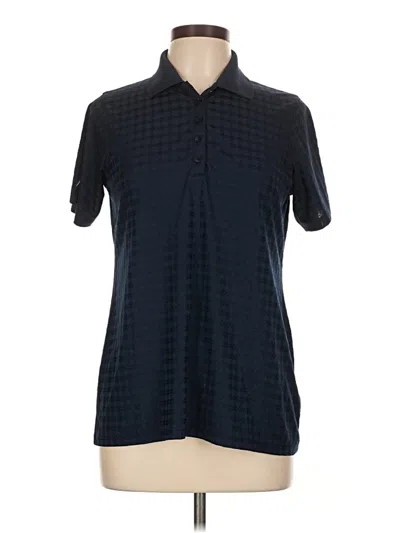 Pre-owned Antigua Short Sleeve Polo Shirt In Blue