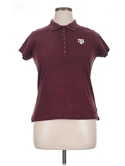 Pre-owned Antigua Short Sleeve Polo Shirt In Burgundy